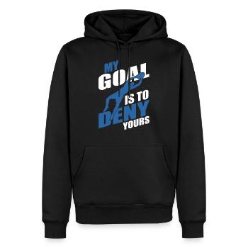 Gardien de but de football - Sweat à capuche Premium bio Homme - noir - Devant - Nico (187cm)