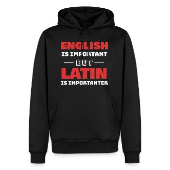 Latein Lehrer Geschenkidee Lehramt Schule Sprache - Männer Premium Bio Hoodie - Schwarz - Vorne - Nico (187cm)