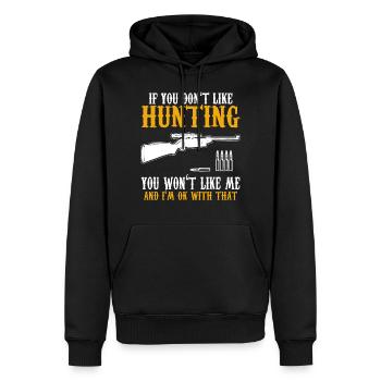 Hunter - Men’s Premium Organic Hoodie - black - Front - Nico (187cm)