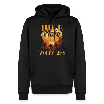 Wandern Wanderung - Männer Premium Bio Hoodie - Schwarz - Vorne - Nico (187cm)