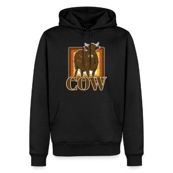 Farm Farmer Farmer Cow Cow Farm - Herre Premium økologisk hoodie - sort - Foran - Nico (187cm)