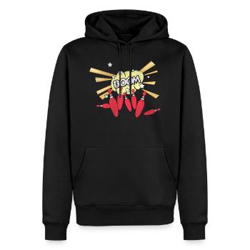Boule de bowling bowling bowling grève de bowling - Sweat à capuche Premium bio Homme - noir - Devant - Nico (187cm)