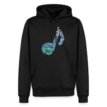 Wo Worte versagen Musik spricht - Musiknote - Männer Premium Bio Hoodie - Schwarz - Vorne - Nico (187cm)