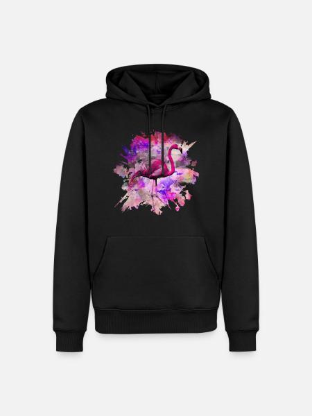 Pink Flamingo - Sweat à capuche Premium bio Homme - noir