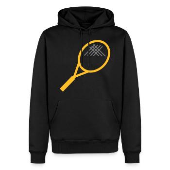 Tennis - Sweat à capuche Premium bio Homme - noir - Devant - Nico (187cm)