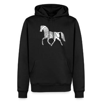 cheval | cheval | caballo - Sweat à capuche Premium bio Homme - noir - Devant - Nico (187cm)