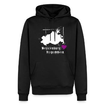 Mecklembourg Poméranie occidentale - Sweat à capuche Premium bio Homme - noir - Devant - Nico (187cm)