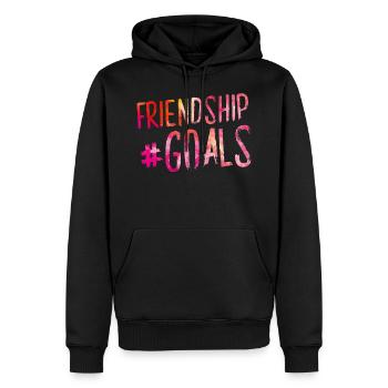 friendship goals hashtag - Männer Premium Bio Hoodie - Schwarz - Vorne - Nico (187cm)