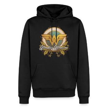 DC Comics Wonder Woman Logo mit Ranken - Männer Premium Bio Hoodie - Schwarz - Vorne - Nico (187cm)