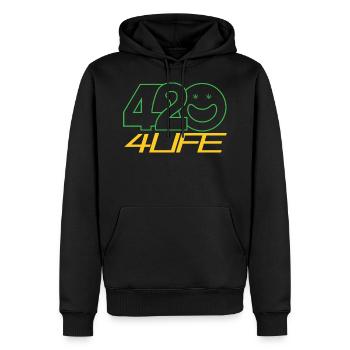 420 FÜR DAS LEBEN - Männer Premium Bio Hoodie - Schwarz - Vorne - Nico (187cm)