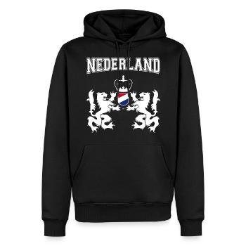 Armoiries des Pays-Bas - Sweat à capuche Premium bio Homme - noir - Devant - Nico (187cm)
