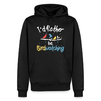 Oiseau Observateur ornithologue oiseaux - Sweat à capuche Premium bio Homme - noir - Devant - Nico (187cm)