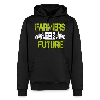Farmers Demo Farmers Demonstration Tracker Bauer - Sweat à capuche Premium bio Homme - noir - Devant - Nico (187cm)