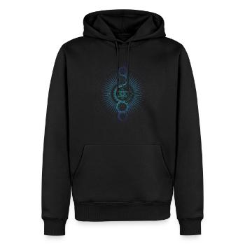 Heilige Geometrie Metatrons Würfelverlauf - Männer Premium Bio Hoodie - Schwarz - Vorne - Nico (187cm)