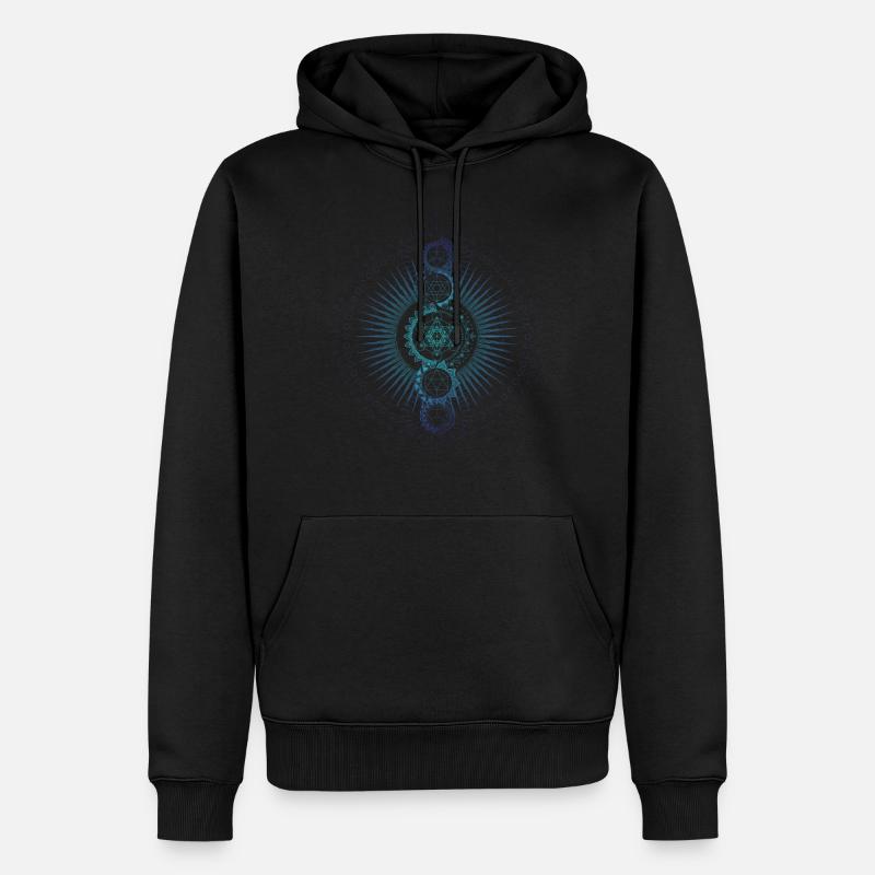 Sacred Geometry Metatron's Cube Gradient - Men’s Premium Organic Hoodie - black