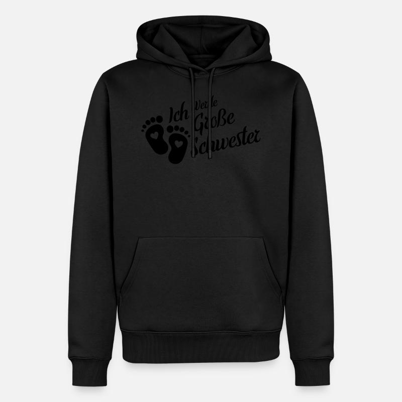 Ich werde grosse Schwester Herz - Männer Premium Bio Hoodie - undefined