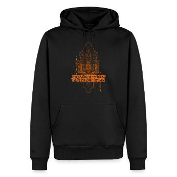 Verbindung hergestellt Heiliger Metatrons-Würfel - Männer Premium Bio Hoodie - Schwarz - Vorne - Nico (187cm)
