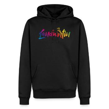 Landwirtin herz bunt - Männer Premium Bio Hoodie - Schwarz - Vorne - Nico (187cm)