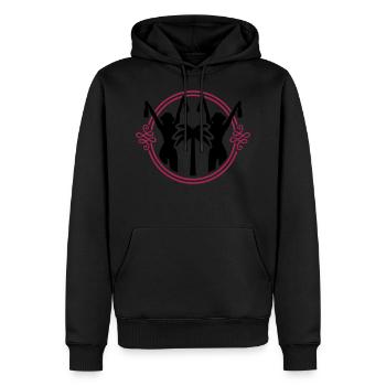 filles fête palm femmes vacances silhouette - Sweat à capuche Premium bio Homme - noir - Devant - Nico (187cm)