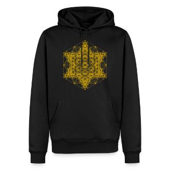 Metatrons Super Structure Gold - Männer Premium Bio Hoodie - Schwarz - Vorne - Nico (187cm)