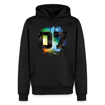 7 nombre coloré - Sweat à capuche Premium bio Homme - noir - Devant - Nico (187cm)