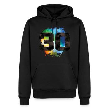 30 Nombre - Sweat à capuche Premium bio Homme - noir - Devant - Nico (187cm)