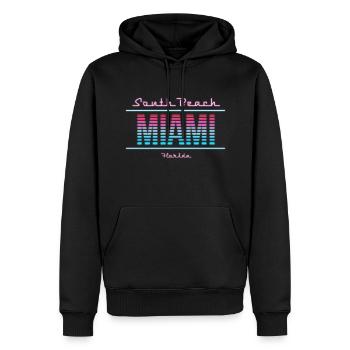 South Beach Neon - Männer Premium Bio Hoodie - Schwarz - Vorne - Nico (187cm)