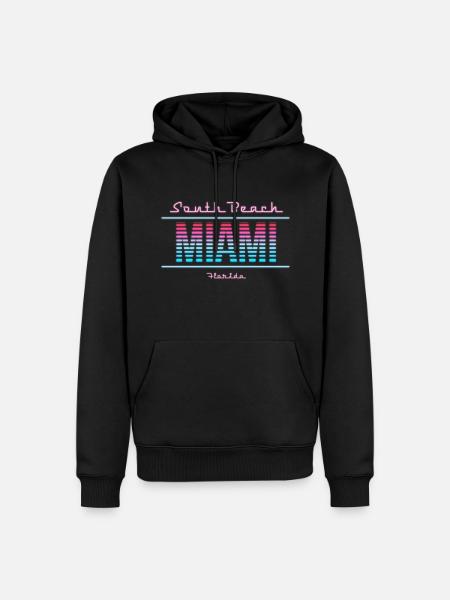 South Beach Neon - Men’s Premium Organic Hoodie - black