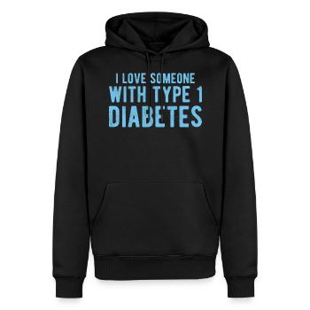 DIABETES: Type 1 diabetes - Men’s Premium Organic Hoodie - black - Front - Nico (187cm)