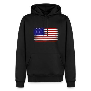 Amerikanische Flagge - Männer Premium Bio Hoodie - Schwarz - Vorne - Nico (187cm)