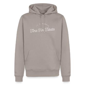 It´s always Time for Tabata Zeit für Tabata Design - Männer Premium Bio Hoodie - Taupe - Vorne - Nico (187cm)