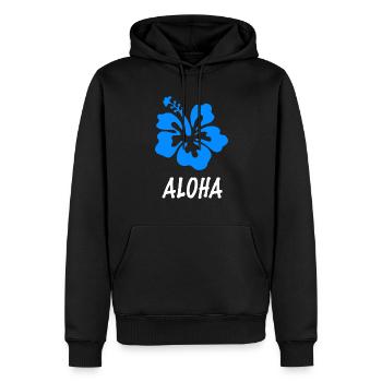 Aloha - Männer Premium Bio Hoodie - Schwarz - Vorne - Nico (187cm)
