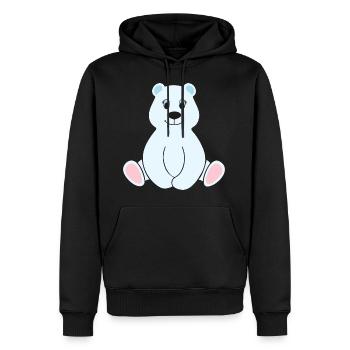 Ours polaire Ours polaire - Sweat à capuche Premium bio Homme - noir - Devant - Nico (187cm)