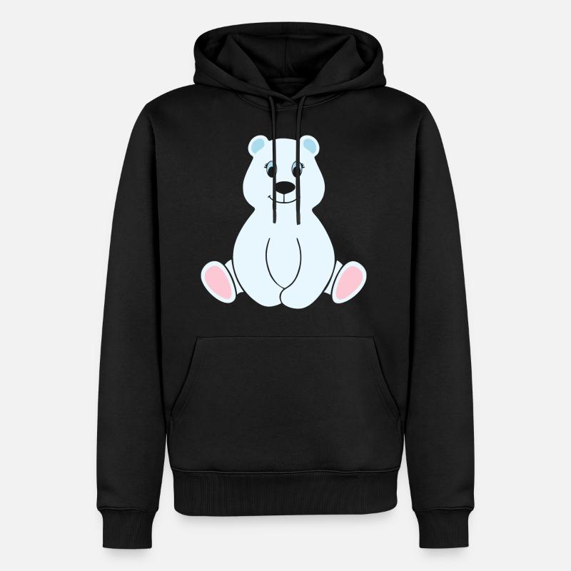 Polarbär Eisbär - Männer Premium Bio Hoodie - Schwarz