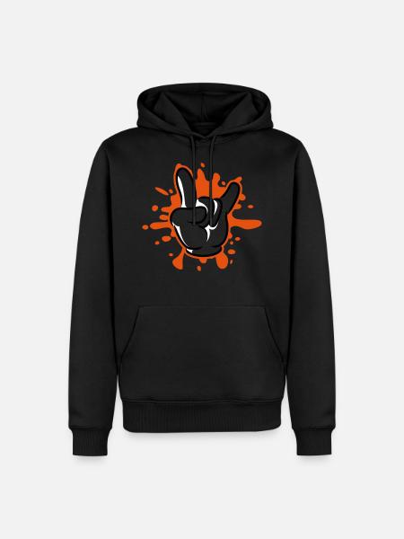 hand party symbol blob - Men’s Premium Organic Hoodie -