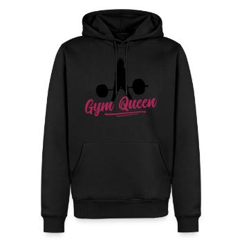 fitness fille gym reine - Sweat à capuche Premium bio Homme - noir - Devant - Nico (187cm)