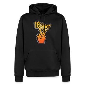 16 ans! 16 e anniversaire - Sweat à capuche Premium bio Homme - noir - Devant - Nico (187cm)