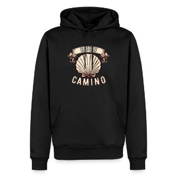 Einen Guten Jakobsweg - Männer Premium Bio Hoodie - Schwarz - Vorne - Nico (187cm)