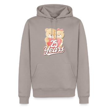 25 Jahre - Silberhochzeit - Männer Premium Bio Hoodie - Taupe - Vorne - Nico (187cm)