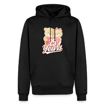 25 Jahre - Silberhochzeit - Männer Premium Bio Hoodie - Schwarz - Vorne - Nico (187cm)