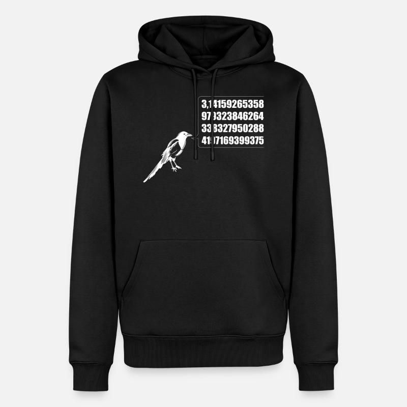 La pie savante - blanc - Sweat à capuche Premium bio Homme - noir