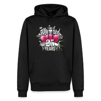 Nouvellement marié depuis 25 ans! - Sweat à capuche Premium bio Homme - noir - Devant - Nico (187cm)