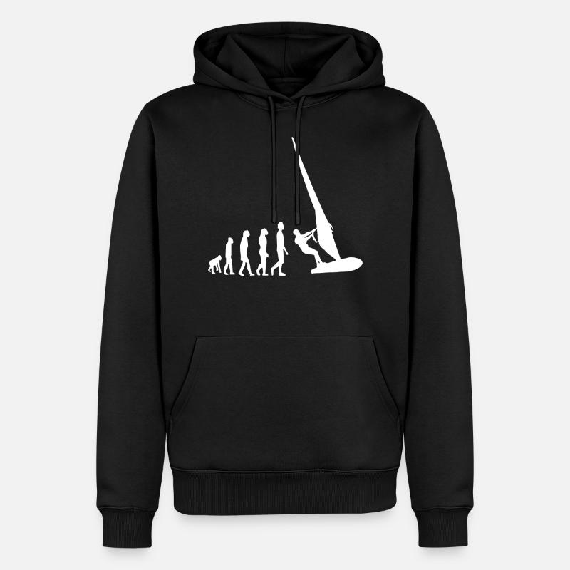 Windsurfing Evolution Windsurfer Surfing - Männer Premium Bio Hoodie - Schwarz