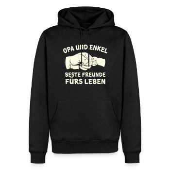 Opa und enkel beste freunde fürs leben comic baby - Männer Premium Bio Hoodie - Schwarz - Vorne - Nico (187cm)