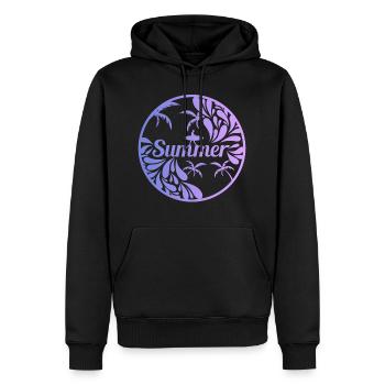 Sommer - Männer Premium Bio Hoodie - Schwarz - Vorne - Nico (187cm)