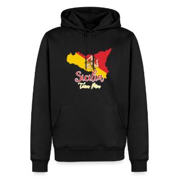 Sicile Terra Mia - Sweat à capuche Premium bio Homme - noir - Devant - Nico (187cm)