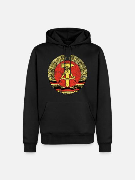 DDR retro Logo Deutschland DDR - Männer Premium Bio Hoodie - Schwarz