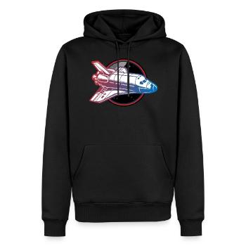 spaceship space shuttle - Men’s Premium Organic Hoodie - black - Front - Nico (187cm)
