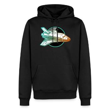 spaceship space shuttle - Men’s Premium Organic Hoodie - black - Front - Nico (187cm)