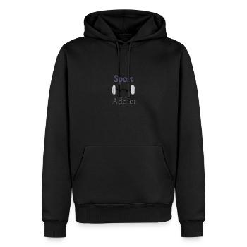 Sport addict, Fan de fitness , Sport extérieur, - Sweat à capuche Premium bio Homme - noir - Devant - Nico (187cm)